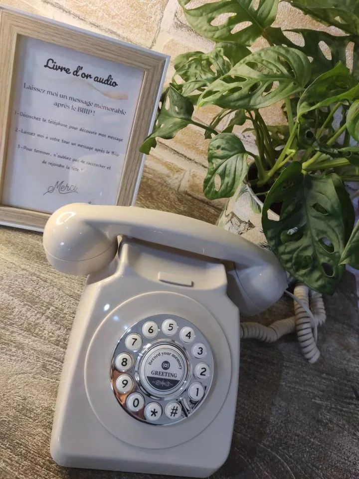 Livre d'or audio rétro beige en location à Saint-Etienne et secteur 42.
